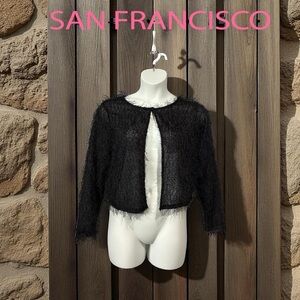 NWOT, San Francisco, Textured Knit Bolero, Size
XL, Black